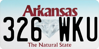 AR license plate 326WKU