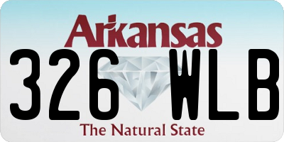 AR license plate 326WLB