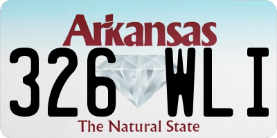 AR license plate 326WLI