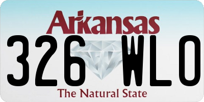 AR license plate 326WLO