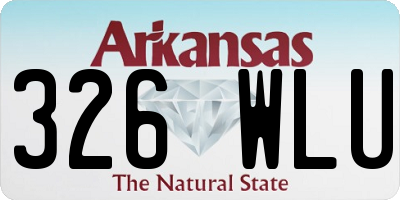 AR license plate 326WLU