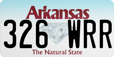 AR license plate 326WRR