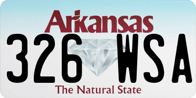 AR license plate 326WSA