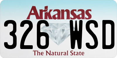 AR license plate 326WSD