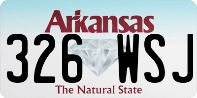 AR license plate 326WSJ