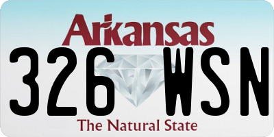 AR license plate 326WSN