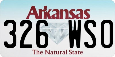 AR license plate 326WSO