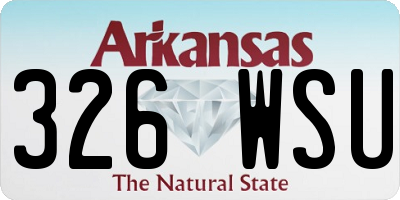 AR license plate 326WSU