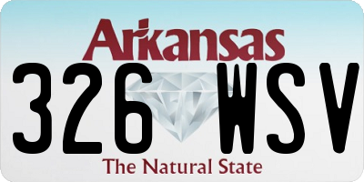 AR license plate 326WSV