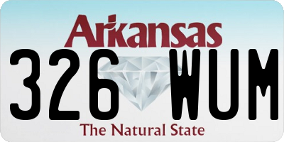 AR license plate 326WUM