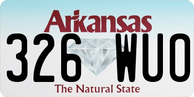 AR license plate 326WUO