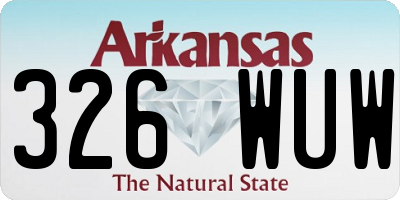 AR license plate 326WUW