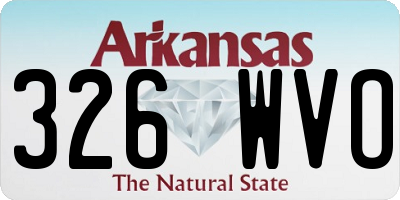 AR license plate 326WVO
