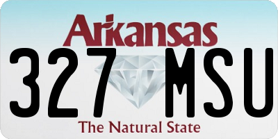 AR license plate 327MSU
