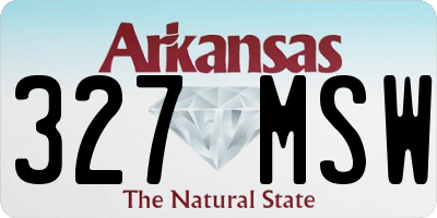 AR license plate 327MSW