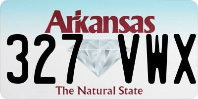 AR license plate 327VWX