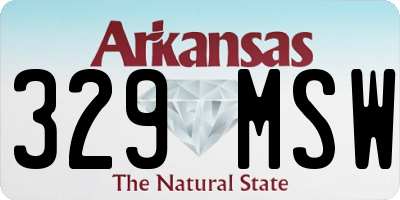 AR license plate 329MSW