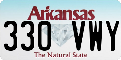 AR license plate 330VWY