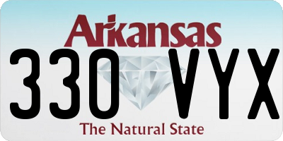 AR license plate 330VYX