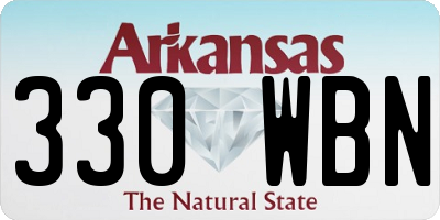 AR license plate 330WBN