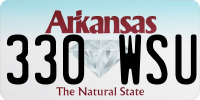 AR license plate 330WSU