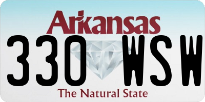 AR license plate 330WSW