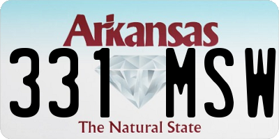 AR license plate 331MSW