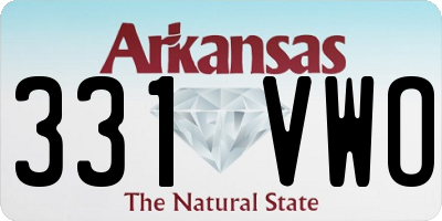 AR license plate 331VWO