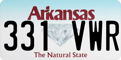 AR license plate 331VWR