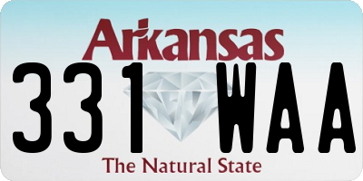 AR license plate 331WAA