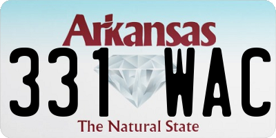 AR license plate 331WAC