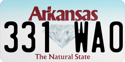 AR license plate 331WAO