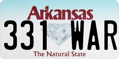 AR license plate 331WAR
