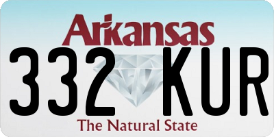 AR license plate 332KUR