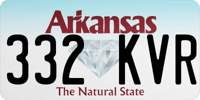 AR license plate 332KVR
