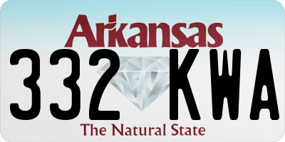 AR license plate 332KWA