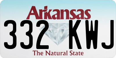 AR license plate 332KWJ