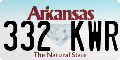 AR license plate 332KWR