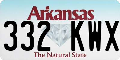 AR license plate 332KWX