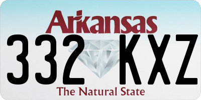 AR license plate 332KXZ