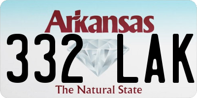 AR license plate 332LAK