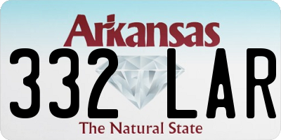 AR license plate 332LAR