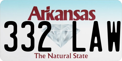 AR license plate 332LAW