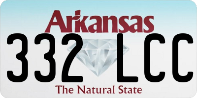 AR license plate 332LCC