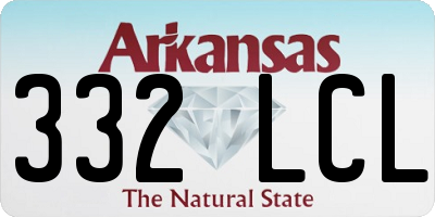 AR license plate 332LCL
