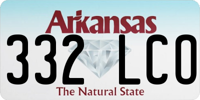 AR license plate 332LCO
