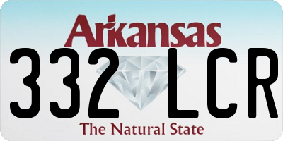 AR license plate 332LCR