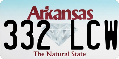AR license plate 332LCW