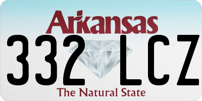 AR license plate 332LCZ