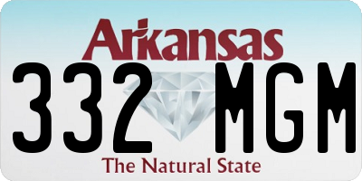 AR license plate 332MGM